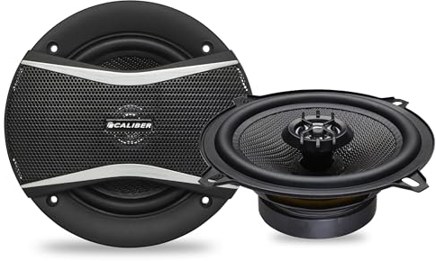 Caliber Auto Lautsprecher Set 100W - 2er Set Lautsprecher Auto - Koaxial Lautsprecher 2-Wege - Inklusive Befestigungsmaterial - Schwarz - 13 cm