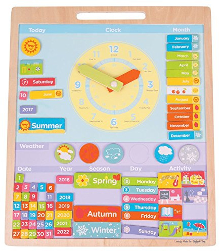 Bigjigs Toys Educational Wooden Magnetic Weather Board | Visual & Interactive Weather Chart, Teaching & Learning Aid, Sustainably Made Educational Toy