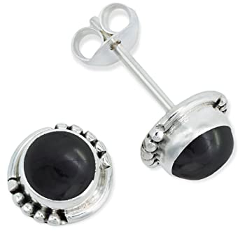 Ohrstecker 925 Silber Onyx schwarzer Stein Edelstein Ohrringe echt Silber Damen Sterling Silber Stecker Geschenk(MOS-026-03)