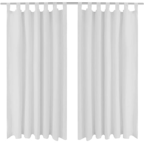 vidaXL 2X Vorhang Microsatin 140x225cm Blickdicht Kräuselband Schlaufenschal