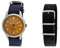 Zeno Herren Datum klassisch Quarz Uhr mit Stoff Armband ZE5231-2