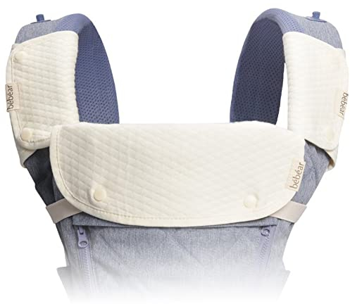 bebear Beißkissen für Babytrage, 100% Baumwolle Sabber Lätzchen für Babytrage Neugeborene bis Kleinkinder, 3PCS Baby Beißkissen für Jungen/Mädchen(White)