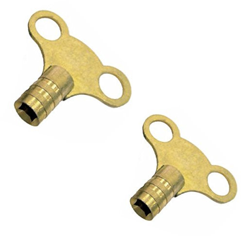 The Bath People Radiator Bleed Key | Solid Brass | Easy Grip Butterfly Design | Venting Air Valve | Pack of 2