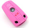Schlüssel Hülle BB für 3 Tasten Auto Schlüssel Silikon Cover - Finest-Folia (nur Keyless GO) (Rosa)