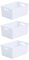 Wham Bam 4.02 Ice White Plastic Studio Storage Baskets Office Home & Kitchen Tidy Organiser 25.5 x 17 x 11cm (3 Baskets)