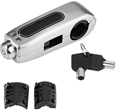 Motorrad Lenker Bremshebel Schloss, Universal Motorrad Bremshebel Lenker Schloss Lenkerschloss Bremshebelsperre Gasgriff Diebstahlsicherung für Motorrad, Roller und ATVs (Silber)