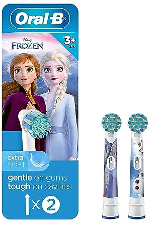 Oral-B Ersatz-Bürstenköpfe für Kinder, extra weich, mit Disney's Frozen, 2 Stück, für Kinder ab 3 Jahren