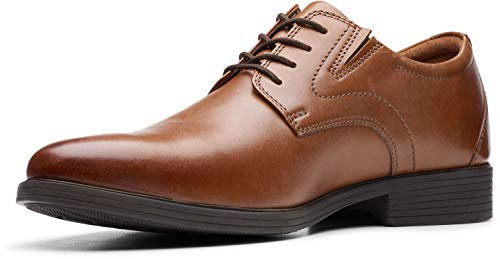 Clarks Herren Whiddon Plain Oxford-Schuh, Dark Tan, 40 EU
