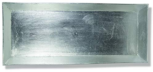 Riffelmacher Dekoschale rechteckig | Kunststoff Schale 50x20 cm | Tischdeko Deko-Platte Deko-Teller | Weihnachten Adventskranz (Silber)