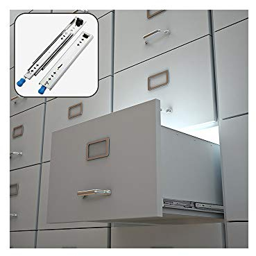 GIFSIN 600 mm Drawer Runners Slides Tri-fold Full Extension Heavy Duty Slides with Locking Design