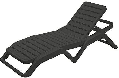 Dmora - Lettino Prendisole Ercolano, Sdraio da Giardino Regolabile, Lettino da Esterno, 100% Made in Italy, 192x72h100 cm, Antracite