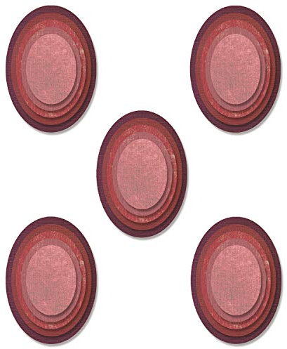 Sizzix Framelits Stanzformen-Set, 25 Stück gestapelte Fliesen Ovale von Tim Holtz, 665368