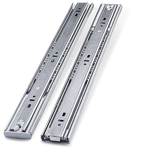 Guías para Cajones,1 Par Extensión Completa de 3 Pliegues Diapositivas del Cajón,Acero Inoxidable,Con Amortiguación,Para Oficina Cocina Cajones,Montaje Lateral(Size:55cm(22in))