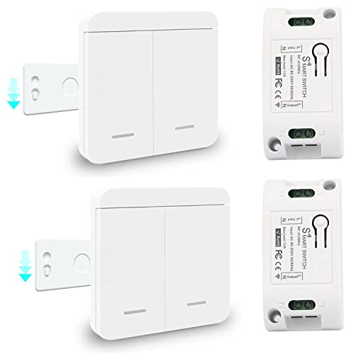 Tedeligo Kit interruttore luce wireless, relè interruttore mobile CA 220V 230V 240V Ricevitore RF Trasmettitore radio 433Mhz Gamma di controllo 100 metri per illuminazione