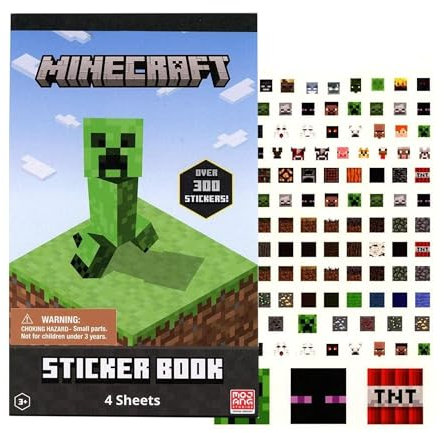 Minecraft 4 Sheet Sticker Pad | 300+ Stickers