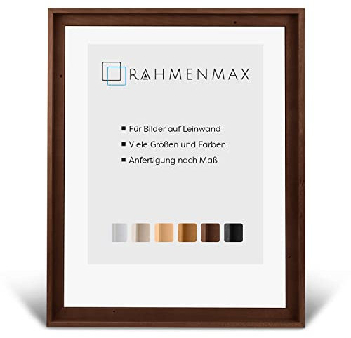 RahmenMax® Luzern Schattenfugenrahmen 20x50 cm aus lackiertem Massiv Holz/Rahmen für Leinwand/Bilderrahmen für Keilrahmen/Leinwandrahmen in Mokka - Maßanfertigung möglich