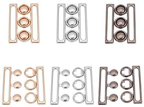 BENECREAT 3 Set 3 Farben Breite Taille Gürtelschnalle, 6.8x3 cm Metallhakenschnalle Befestigungsgürtel Zubehör für DIY Taillengürtel Handnähen Kleid Gürtelherstellung