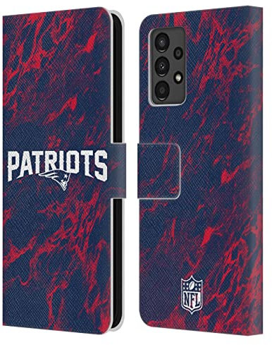 Head Case Designs Offizielle NFL Marmor Farbig New England Patriots Graphics Leder-Wallet-Hülle Kompatibel mit Samsung Galaxy A13 (2022)