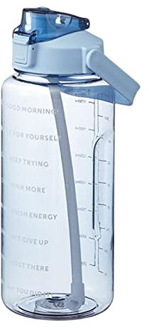Bouteille d'eau motivante | Verre doseur de 2 l pour eau potable, bouteille d'eau avec marqueur de temps, bouteille d'eau de sport anti-fuite pour la randonnée, la salle de sport