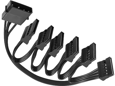 YACSEJAO Cavo di alimentazione IDE a SATA LP4 4 pin 1 a 15 pin SATA splitter adattatore di alimentazione cavo convertitore per PC Server Hard Drive (1 a 6)