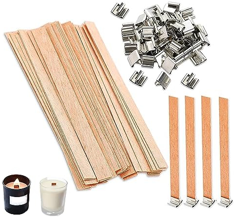 20 Stück Kerzendocht aus Holz mit Holzdochte für Kerzen Holz Kerze Docht Kerzen Dochte Natürliche Umweltfreundliche Holzdochte für Kerzenherstellung DIY Handwerk 13 x 130mm