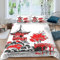 MUNOOR Housse de Couette 200x200 Paysage Japon 3D Motif Parure de Lit 2 Personnes Ado Douce Microfibre Ensemble de Literie Fleurs De Cerisier avec Fermeture Éclair et 2 Taies d'oreiller 50x75
