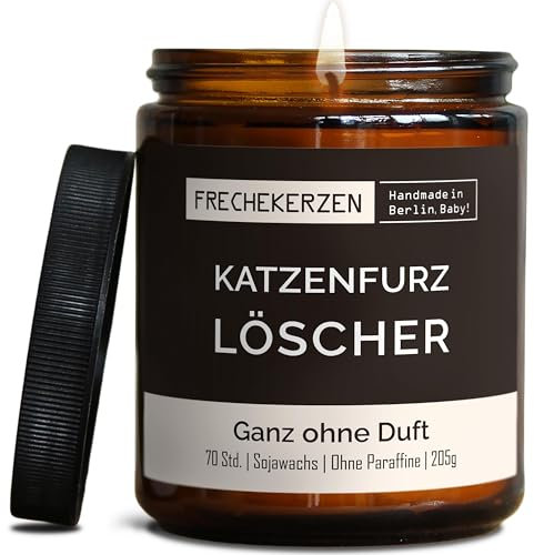 Lustige Duftkerze mit Spruch für Katzen Besitzer & Liebhaber | Handgemacht aus Sojawachs | In Geschenkbox | Nachhaltiges Valentinsgeschenk Gastgeschenk Katzenhalter Cat Lovers |Ohne Duft