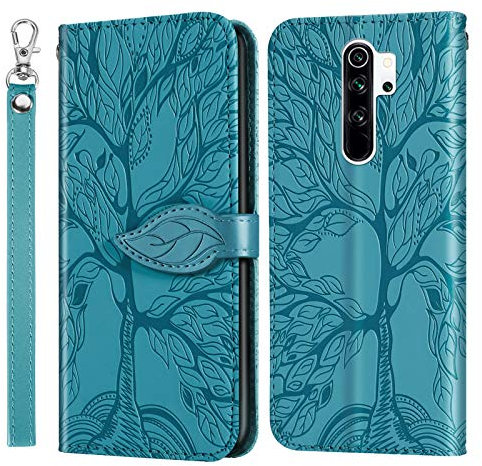 JayModCase Handyhülle für Xiaomi Redmi 9 / Redmi 9 Prime, Leder Kartenfach Geldbörse Magnetverschluss Standfunktion Flip Cover, Kompatibel mit Xiaomi Redmi 9 - Himmelblau