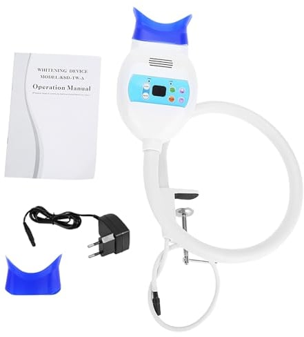 NSXAYIWE Zahnaufhellungsgerät, 2 Dental Cool Lights, LED-Zahnaufhellungsgerät, Tisch-Zahnaufhellungslampe aus Silikon Mit 6 LED-Röhren(EU)