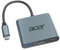Acer USB-C HDMI-Adapter - 4K HDMI, USB 3.0 mit PD 100W, Datenber omatfbart - Kompatibel mit MacBook, XPS, Surface Pro und Galaxy S24 Ultra