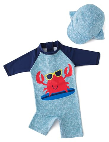 WYTbaby Maillot de Bain pour Enfant Garçon - Protection UV UPF 50+ - Combinaison Tout-en-Un en Néoprène - Avec Fermeture Éclair