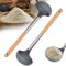 DIKEBAO 2 Pcs Cazo Sopa Silicona 30x9,7cm Cucharón para Sopa Cuchara Servir Silicona Cazo Para Servir Sopa Cazo Cocina Sopa Con Mango de Madera Cucharón para Servir Caldos y Sopas, Fácil de Lavar