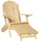 Outsunny Fauteuil de Jardin Adirondack avec Pouf en pin intégré Chaise de Patio Pliante