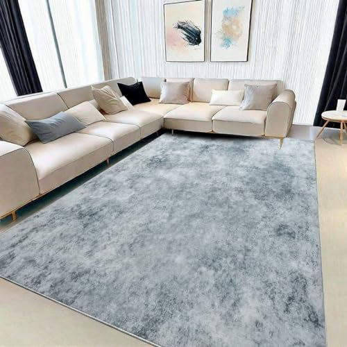 Tinyboy-hbq Rugs Living Room Large Rug 160x200cm Grey/White Machine Washable Rug Anti-Slip Short Pile Abstract Multi Colour Soft Rugs for Bedroom Room Decor