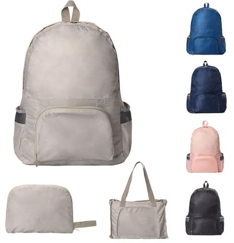 GWAWG Sac à Dos Pliable Ultra Léger, résistant à l'eau, durable, Sac à Dos de Randonnée Imperméable Unisexe Sac à Dos de Jour en Plein Air pour le Voyage,le Camping et l'extérieur (Khaki)