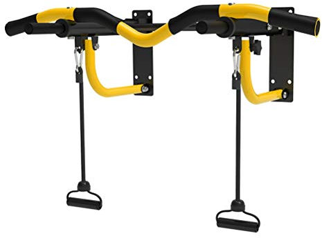 asdchZen Barres De Traction Murales, Corde De Traction Horizontale, Équipement d'exercice Musculaire À Domicile, Cadre De Balançoire pour Sac De Sable, Poids 200Kg,Yellow