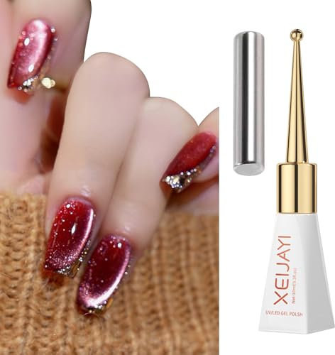 GZSYY Cat Eye UV Gel Nagellack 10ML UV Lack Rot Gellack UV Magnetic Gel Nail Polish Chamäleon Nagellack