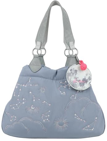 Fritzi Izzy Medium Limited Cosmo Shopper Schultertasche mit Druckknopf und abnehmbarem Anhänger für Alltag und Shopping 30 x 43 x 16 cm, Mehrfarbig