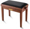Donner Adjustable Piano Bench，Solid Wood Keyboard Bench Piano Chair Seat with High-Density Sponges Cushion，Wooden Piano Stool with Metal Lifting Devices, Brown-Matt