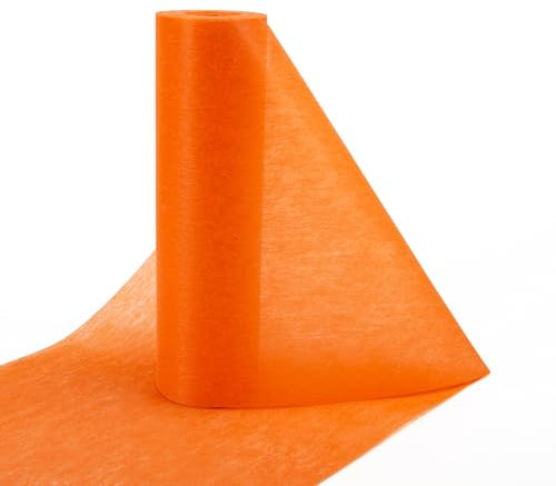 Chemin de table en non-tissé - 28 cm x 25 m - Pour mariage, baptême et baptême - En non-tissé - Orange - 28 cm x 25 m
