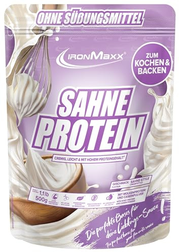IronMaxx Sahne Protein – 500g Beutel | Proteinreiche Koch- & Backzutat mit Molkenprotein | Ohne Zuckerzusatz & fettärmer als Sahne | Ideal zum Verfeinern von warmen Gerichten