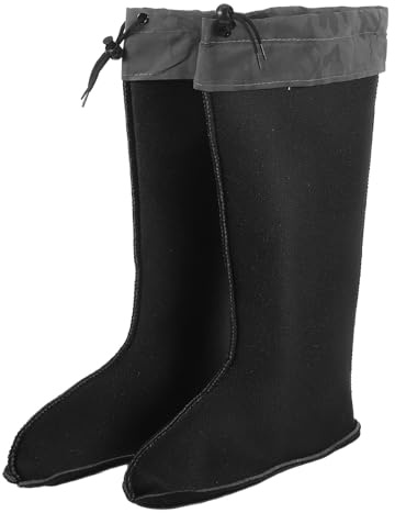 MUCKLILY Fodera Interna per Stivali da Pioggia Uomo 41-42, Lana | Eva e Lana Artificiale, 1 Paio Nero, Isolamento Termico e Comfort Ergonomico per Freddo e Outdoor