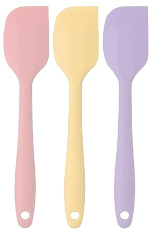 3 Pieces Small Silicone Spatula, Heat Resistant Rubber Spatulas Non-Stick Baking Spatula Silicone Kitchen Utensils for Mixing, Cooking and Baking