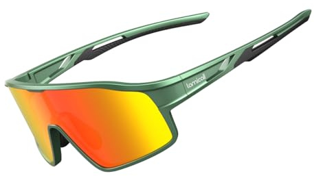 Lamicall Fahrradbrille Kinder, UV400 Polarisierte Sport Sonnenbrille Kinder | [22g TR-90 Ultraleicht] Verspiegelte Schnelle Brille für Junge & Mädchen, Laufbrille Fahrrad Brille für Laufen, Tennis, Golf