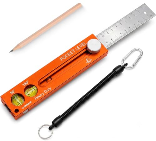 Extendable Aluminum Alloy Marking Ruler, Spirit Level Multifunctional Measuring Ruler with Level Bubble, Metal Steel Rule with Retractable Hook (Max 1M), Portable Measuring Tool for DIY Projects
