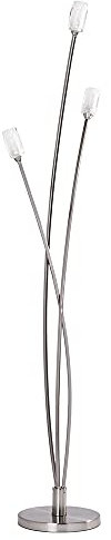 LITECRAFT Macti Floor Lamp 3 Arm Base with Cut Glass Shades - Satin Nickel
