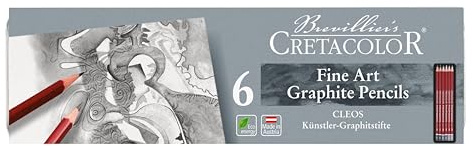 Cretacolor Cleos Fine Art Graphite | Shatterproof Graphite Pencils | Set of 6
