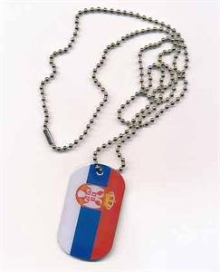 FRIP - Versand DOG TAG Serbien mit Wappen Erkennungsmarke Kette Grösse 30 x 50mm