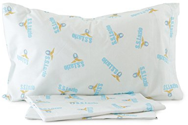 F958 Offizielles S.S Lazio Bettwäsche Set für Einzelbett, 100% Baumwolle, Weiß