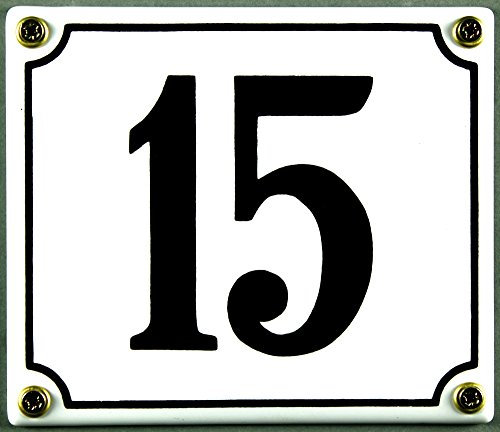 Buddel Bini Wetterfestes Emaille Hausnummernschild 15 12 x 14 cm, sofort lieferbar, weiß